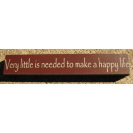 32321VM - Very Little is Needed to make a happy home mini wood block 32321VM - Very Little is Needed to make a happy home mini wood block