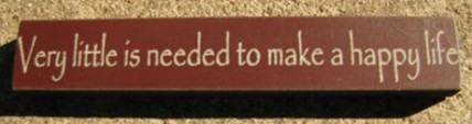 32321VM - Very Little is Needed to make a happy home mini wood block 32321VM - Very Little is Needed to make a happy home mini wood block