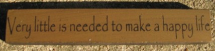 32321VG - Very Little is Needed to make a happy home mini wood block 32321VG - Very Little is Needed to make a happy home mini wood block