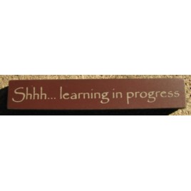 32322SM -Shh...Learning in Progress mini wood block 