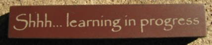 32322SM -Shh...Learning in Progress mini wood block 