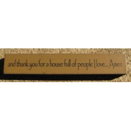 32325TG- and Thank you for a House full of people I love...Amen mini wood sign 32325TG- and Thank you for a House full of people I love...Amen mini wood sign