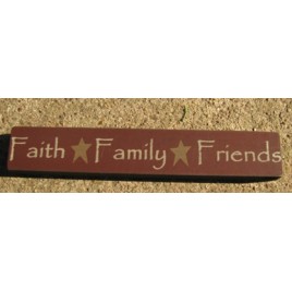 32328FM - Faith Family Friends wood block 