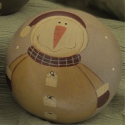 32330SG- Snowman Wood Ball Decorative 32330SG- Snowman Wood Ball Decorative