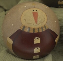 32330SM- Snowman Wood Ball Decorative 