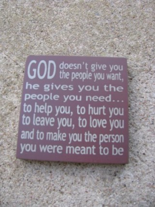 32352GM - God Doesn't Give You mini square wood sign 32352GM - God Doesn't Give You mini square wood sign