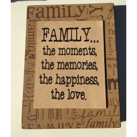 Primitive Wood Box Sign 32508M Family...the moments, the memories,the happiness, the love 