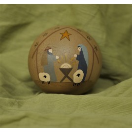 Primitive Wood Ball 32533 - Nativity Wood Ball Primitive Wood Ball 32533 - Nativity Wood Ball
