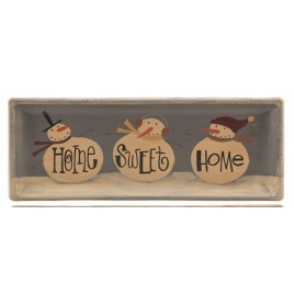 Wood Plate 32844B - Home Sweet Home Snowman Plate Wood Plate 32844B - Home Sweet Home Snowman Plate