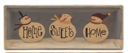 Wood Plate 32844B - Home Sweet Home Snowman Plate Wood Plate 32844B - Home Sweet Home Snowman Plate