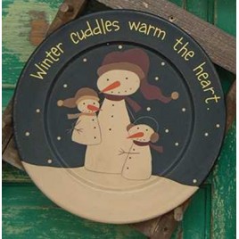 32995W Winter cuddles warm the heart wood plate 32995W Winter cuddles warm the heart wood plate
