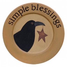 Primitive Wood Plate 33577 - Crow Plate - Simple Blessings Primitive Wood Plate 33577 - Crow Plate - Simple Blessings