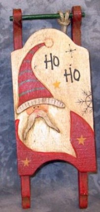Primitive Wood Santa Sleigh 34043H- HOHOHO Sleigh Ornament Primitive Wood Santa Sleigh 34043H- HOHOHO Sleigh Ornament