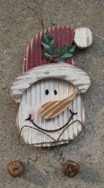  34906T- Santa Face w/2 Bells wood sign