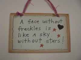  35231F A face without freckles is like a sky without stars wood sign