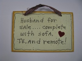 35231H Husband for sale...complete with sofa, T.V. and remote!