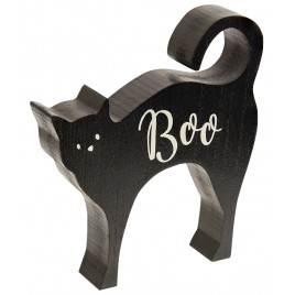 Boo Cat Chunky Wood Sitter Boo Cat Chunky Wood Sitter