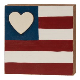 Heart Flag Square Block 
