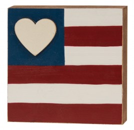 Heart Flag Square Block 
