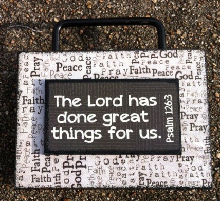 Primitive Wood Box Sign 36747LU - The Lord as done great things for us Psalm 126:3 Primitive Wood Box Sign 36747LU - The Lord as done great things for us Psalm 126:3