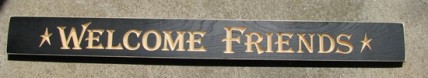 Engraved wood block 36WFB - Welcome Friends Engraved wood block 36WFB - Welcome Friends