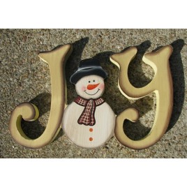37223J - Joy wood snowman 