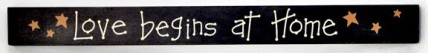 38163L-Love Begins at Home wood block 38163L-Love Begins at Home wood block