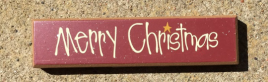 Primitive Wood Block 38676MC - Merry Christmas 