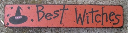 39018bw - Best Witches  mini Wood Block 