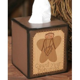  Primitive Tissue Box paper mache'  3B009 - Count Your Blessing