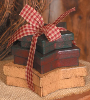  3B1164 - Mini Primitive Stars with ribbon nesting boxes 