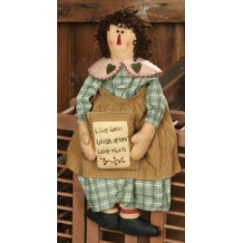 3D6048-Live Well Love Much Laugh Often Primitive Doll 3D6048-Live Well Love Much Laugh Often Primitive Doll