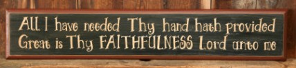 3W9106-Great is thy Faithfulness wood sign 3W9106-Great is thy Faithfulness wood sign