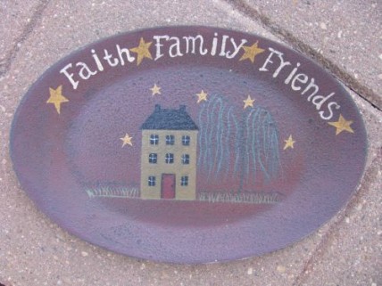 3w9652S Faith Family Friends Small wood Plate 3w9652S Faith Family Friends Small wood Plate