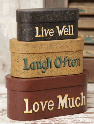 3B1124-Live Laugh Love set of 3 nesting boxes 3B1124-Live Laugh Love set of 3 nesting boxes