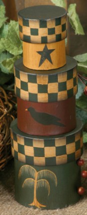 3B1226 - Folk Art set of 3Nesting Boxes 3B1226 - Folk Art set of 3Nesting Boxes