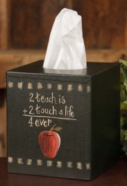 Primitive Tissue Box Cover TB312- 2 Teach is 2 A Touch Paper Mache' 