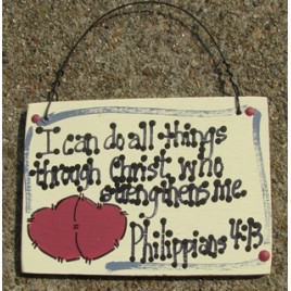 Wood Scripture Sign 4001 - I can do all things through Christ who strengthens me. Philippians 4:13 Wood Scripture Sign 4001 - I can do all things through Christ who strengthens me. Philippians 4:13