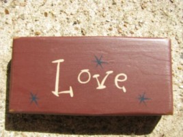 4007V - Love Mini wood block Burgundy