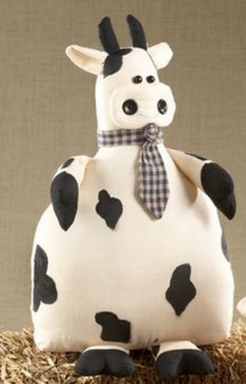 40752W - Fabric Cow Door Stop 40752W - Fabric Cow Door Stop
