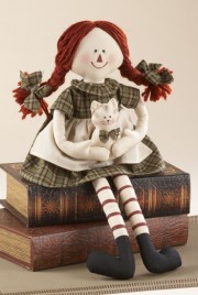  40954G - Sitting Country Doll Green