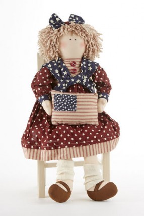 Cloth Primitive Doll 41405 Americana Doll Girl w/flag Cloth Primitive Doll 41405 Americana Doll Girl w/flag
