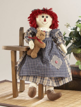 Primitive Doll 41562-Blue Plaid Raggedy Primitive Doll 41562-Blue Plaid Raggedy