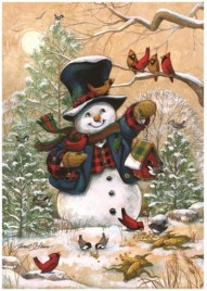 4263WFNB Snowman Winter Friends Garden Flag