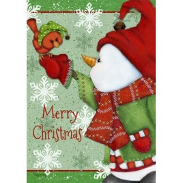 4328MCGF- Merry Christmas Snowman Garden Flag 