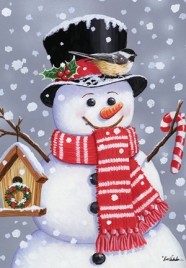 4343SBGF - Snowman Birdhouse Garden Flag