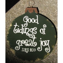 Wood Christmas Ornament 45098G-Good Tidings of Great Joy Wood Christmas Ornament 45098G-Good Tidings of Great Joy