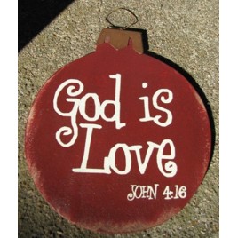 Wood Christmas Ornament 45098L - God is Love Wood Christmas Ornament 45098L - God is Love