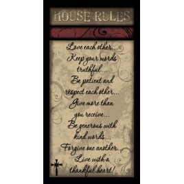452HRS - House Rules Swirl wood sign 452HRS - House Rules Swirl wood sign