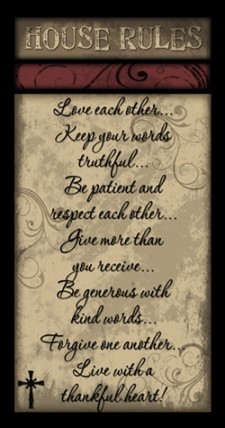  452HRS - House Rules Swirl wood sign 